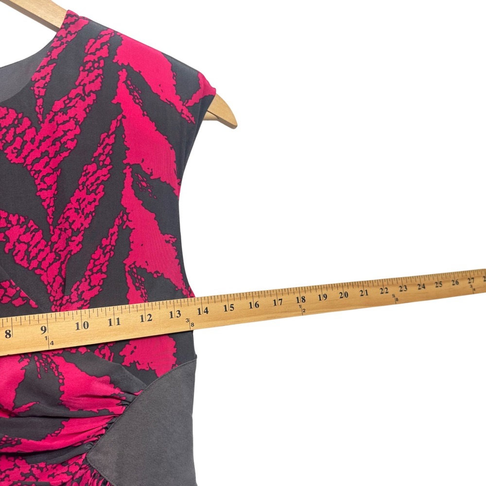 Whistles Silk Abstract Print Sheath Dress Women 2 Pink Grey NWT Cap Sleeve - Picture 5 of 10
